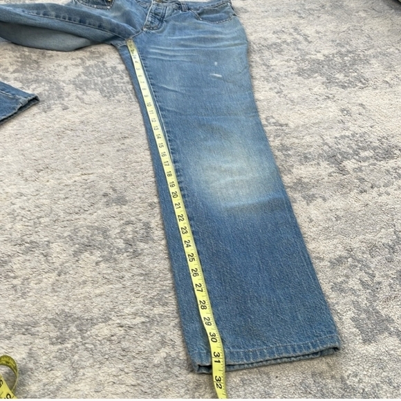 Gucci Mid Rise Tapered Straight Leg Jeans Concealed Button Fly Casual Blue - Picture 8 of 9